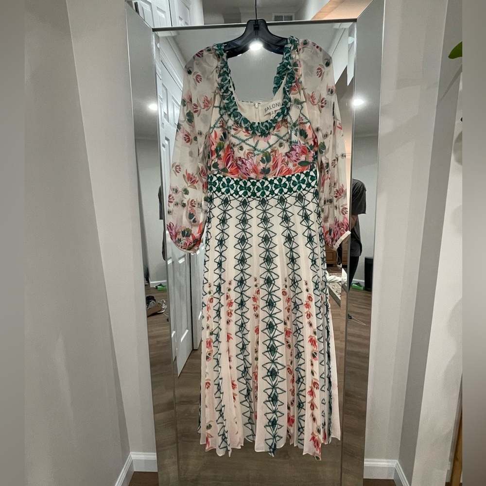 Saloni Denise Midi Dress Size UK 8 or US 4 - Picture 4 of 8